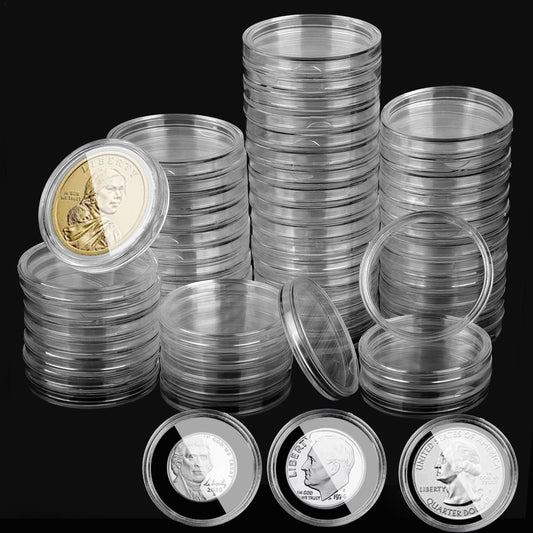 100Pcs 31Mm Coin Holder Capsules,  Plastic Coin Case, round Coin Collecting Supplies